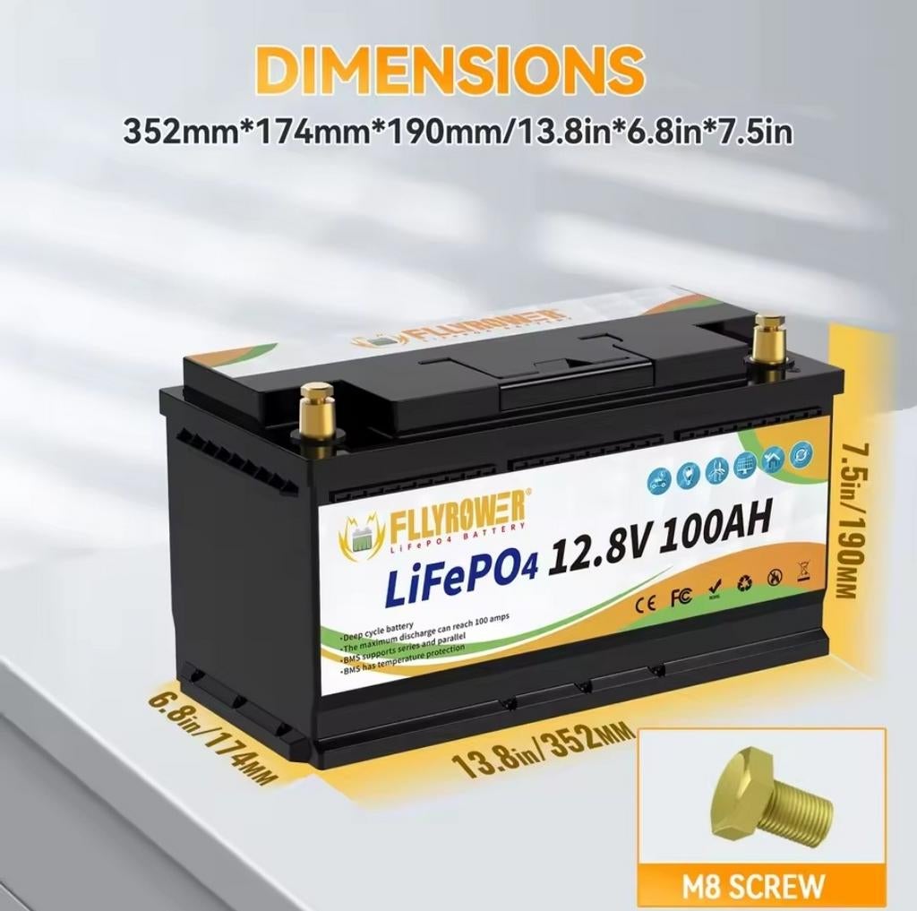 12 volt Lifepo4 batterij, accu
100ah lithiumbatterijen, Ophalen, Nieuw