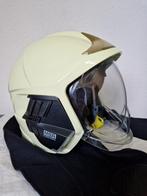 MSA Gallet F1 brandweerhelm photoluminescent (glow in the da, Ophalen of Verzenden, Met vizier, Zo goed als nieuw