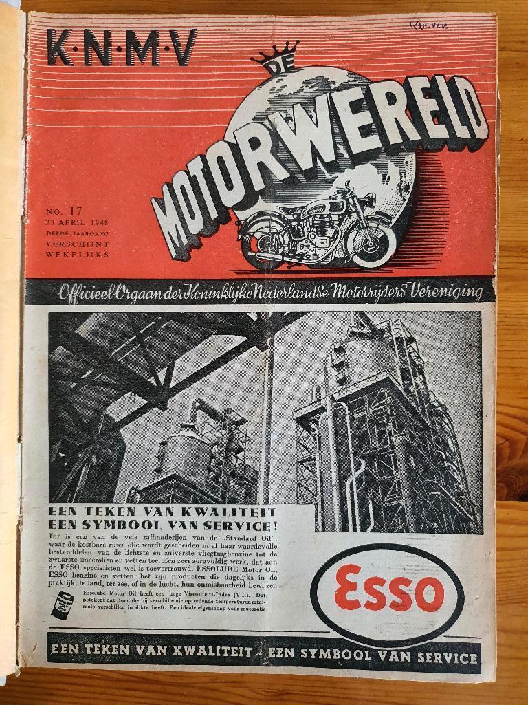 DE MOTORWERELD TIJDSCHRIFT VAN DE KNMV Jaargang 1948, Boeken, Motoren, Ophalen of Verzenden, Gelezen, Algemeen