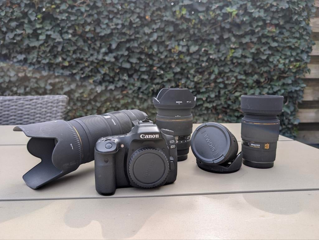 Canon 80D camera & diverse objectieven, Ophalen, Gebruikt, Spiegelreflex, Canon