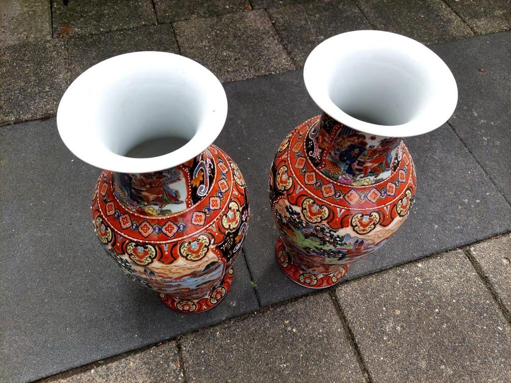 Set van 2 Grote Chinese Vazen - Handgeschilderd, Ophalen