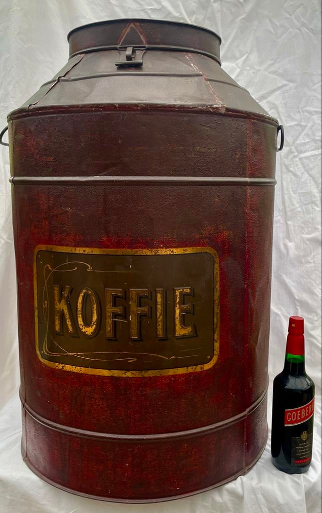 Grote antieke koffiebus met deksel, Antiek en Kunst, Ophalen