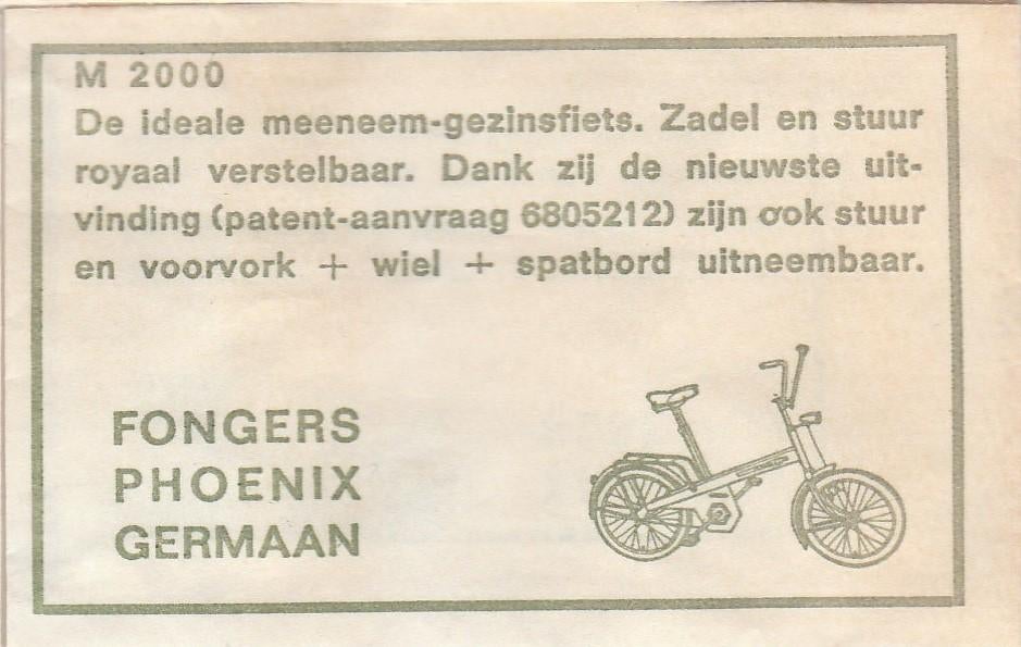 Fongers Phoenix Germaan gezinsfiets zadel stuur voorvork, Ophalen of Verzenden