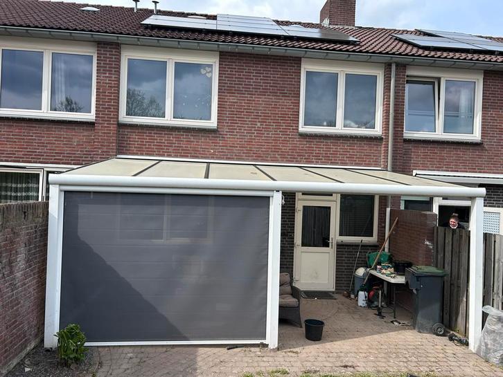 Witte overkapping 6x3 met screen en 5 spotjes, Tuin en Terras, Overkappingen, Gebruikt, Veranda, Ophalen