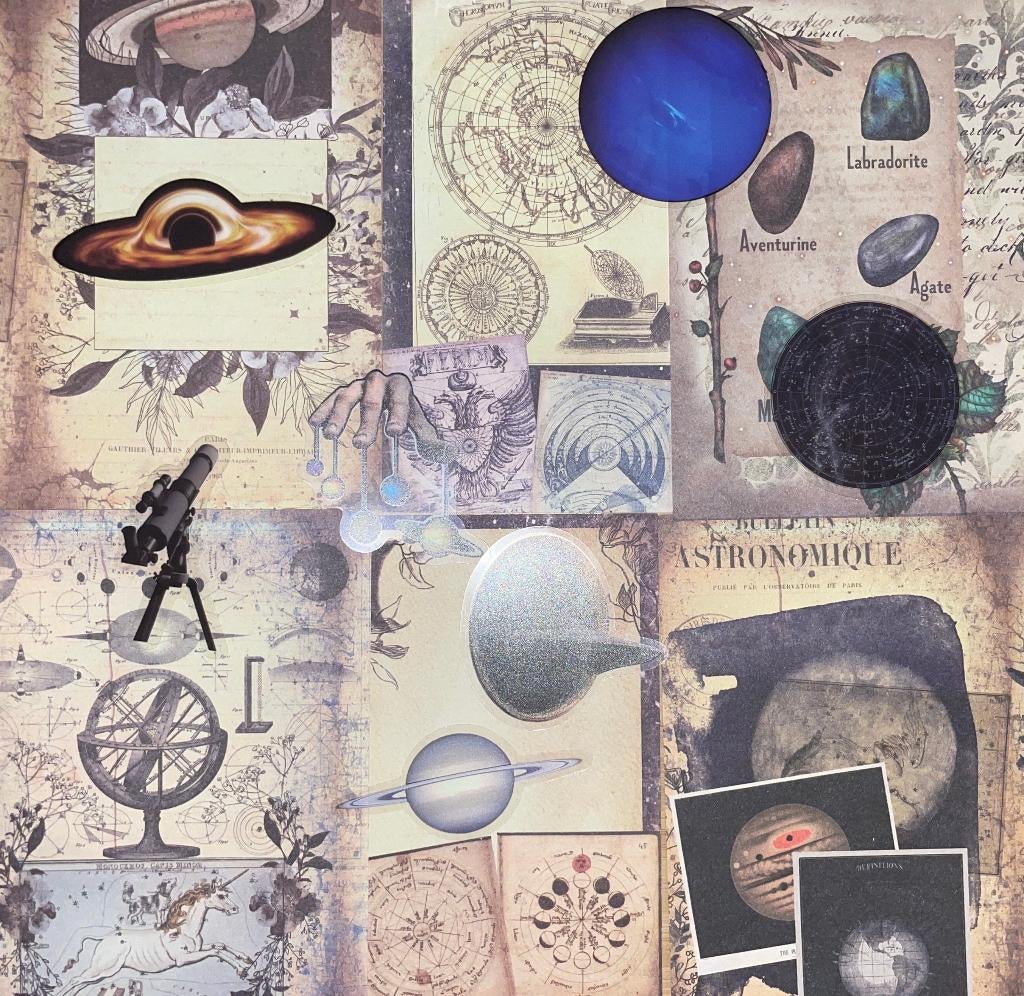 Scrapbooking astrologie, ruimte thema papier, Verzenden, Nieuw, Papier of Karton