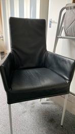 2 Leren eetkamer stoelen, Huis en Inrichting, Stoelen, Ophalen, Gebruikt, Twee, Zwart