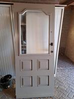 Hardhouten Voordeur met Glas, Doe-het-zelf en Verbouw, Deuren en Horren, Ophalen, Gebruikt, Buitendeur, 200 tot 215 cm