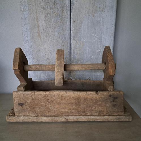 Stoere oude brocante houten spinbak bak *Etage3*, Huis en Inrichting, Woonaccessoires | Overige, Gebruikt, Ophalen of Verzenden