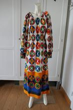 Vintage lange kleurrijke retro jurk selfmade maat 38., Kleding | Dames, Jurken, Maat 38/40 (M), Onder de knie, Zo goed als nieuw