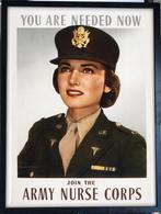 [Poster in Frame] USA army Verpleegster Leger WW2, Verzamelen, Verzenden, Luchtmacht, Nederland, Foto of Poster