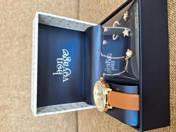 Horloge, ketting 3 paar oorbellen set dames beschikbaar voor biedingen