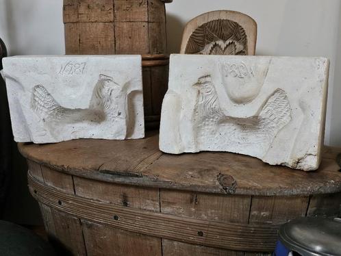APART *** Oude dubbele gipsen mal van kip / gietmal mallen, Antiek en Kunst, Curiosa en Brocante, Ophalen of Verzenden
