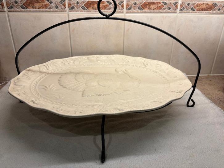 Grote Serveer Schaal Kalkoen, Antiek en Kunst, Curiosa en Brocante, Ophalen of Verzenden