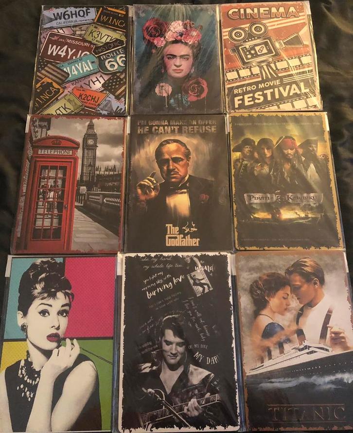 Retro film houten posters te koop 10 euro per stuk!, Verzamelen, Film en Tv, Nieuw, Film, Foto of Kaart, Ophalen of Verzenden