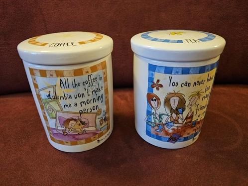 # Johnson Brothers Born to Shop koffie en thee voorraad pot, Huis en Inrichting, Keuken | Servies, Zo goed als nieuw, Overige typen