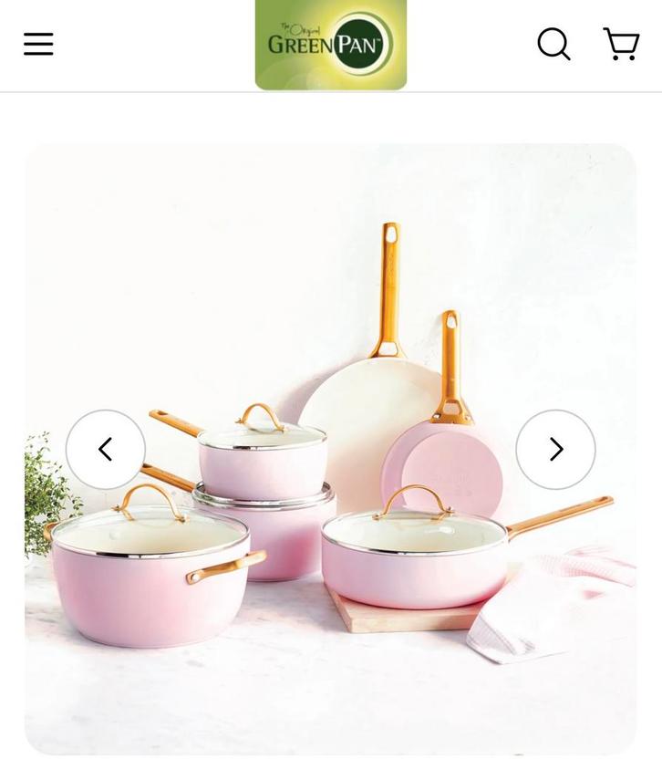 Greenpan padova blush pink 10-delige set, Huis en Inrichting, Keuken | Potten en Pannen, Nieuw, Pannenset, Rvs, Inductieplaat