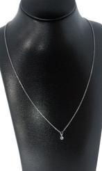 Diamant solitair hanger anker schakel ketting 14k goud dames, Voordeelsierden, Nieuw, Ophalen of Verzenden, Met edelsteen