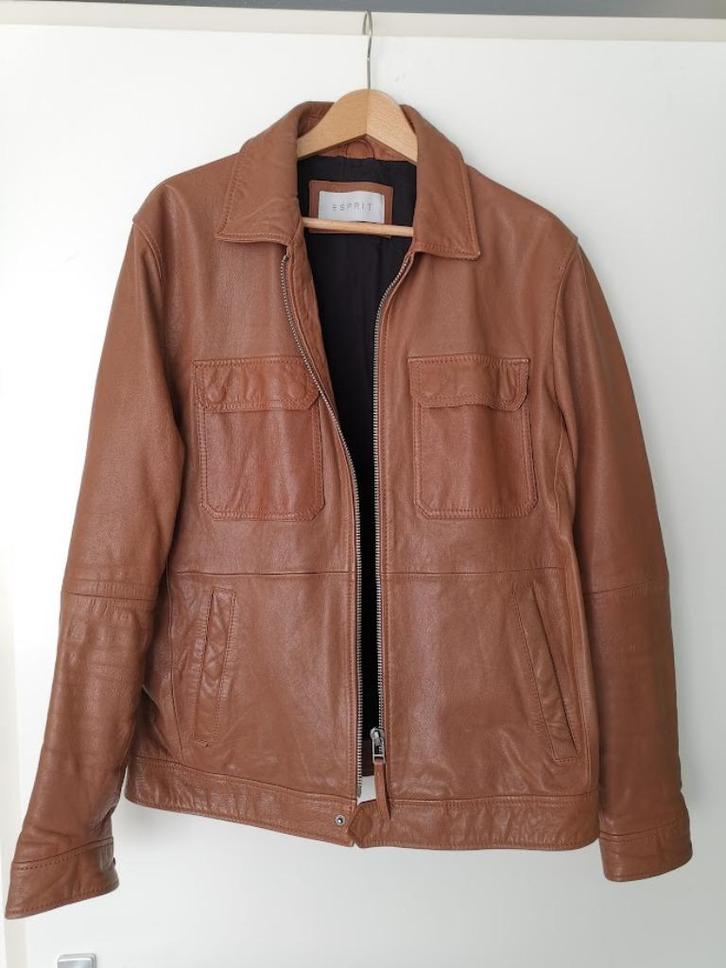 ZGAN.. ESPRIT Heren Leren Jas/ Echte Leer Maat XL, Kleding | Heren, Jassen | Winter, Zo goed als nieuw, Maat 56/58 (XL), Ophalen