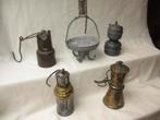 Antieke Carbid mijnlampen kledinghanger zeepbakje mijnbouw, Antiek en Kunst, Ophalen of Verzenden