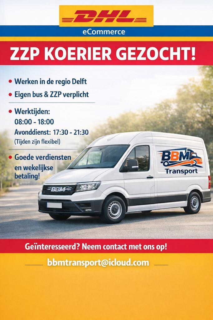 ZZP KOERİER GEZOCHT, Vacatures, Vacatures | Chauffeurs, Starter, Freelance of Uitzendbasis, 33 - 40 uur