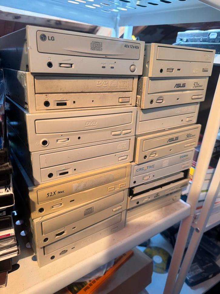 Partij CD/DVD Rewriters & Drivers - Diverse Merken, Computers en Software, Optische drives, Gebruikt, Intern, MacOS, Windows, Cd