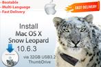 Installeer Mac OS X Snow Leopard 10.6.3 OSX USB zonder DVD, Computers en Software, Besturingssoftware, Nieuw, MacOS, Ophalen of Verzenden