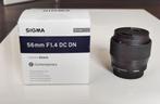 Sigma 56mm f1.4 lens voor micro four thirds, Ophalen of Verzenden, Zo goed als nieuw, Standaardlens