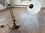 Vintage messing notarislamp, burolamp, tafellamp, Ophalen, 50 tot 75 cm, Zo goed als nieuw, Nvt