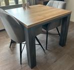 Eettafel 90x90 + 2 stoelen, Huis en Inrichting, Tafels | Eettafels, Ophalen, Gebruikt, 50 tot 100 cm, Vierkant