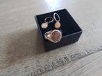 Mi  Moneda  set, , zegelring (mt 54) met oorringetjes, rosé!, Overige kleuren, Ophalen of Verzenden, Zo goed als nieuw, 17 tot 18