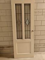 Beschadigde binnendeur met glas in lood, Doe-het-zelf en Verbouw, Glas en Ramen, Ophalen of Verzenden