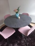 Eettafel grijs/zwart 105cm (IKEA, MARIEDAMM), Huis en Inrichting, Tafels | Eettafels, Ophalen, Zo goed als nieuw, Rond, 100 tot 150 cm