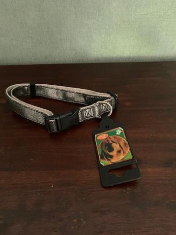 f11 - NIEUW dog fashion antraciet / zilveren honden halsband beschikbaar voor biedingen