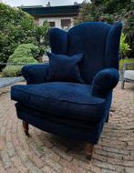 Blauwe fauteuil / oorstoel, in goede staat!, Huis en Inrichting, Fauteuils, Ophalen, Gebruikt, Minder dan 75 cm, 75 tot 100 cm
