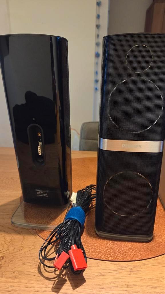 Philips Speakerset - Goed Geluid, Audio, Tv en Foto, Luidsprekers, Zo goed als nieuw, Front, Rear of Stereo speakers, Minder dan 60 watt