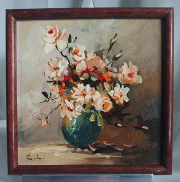 Miniatuur schilderij - Bloemen - Paneel - Gesigneerd - 1960 beschikbaar voor biedingen