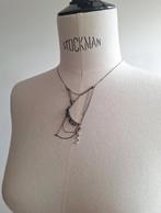 Zilveren ketting met parels, Gebruikt, Wit, Ophalen of Verzenden, Met edelsteen