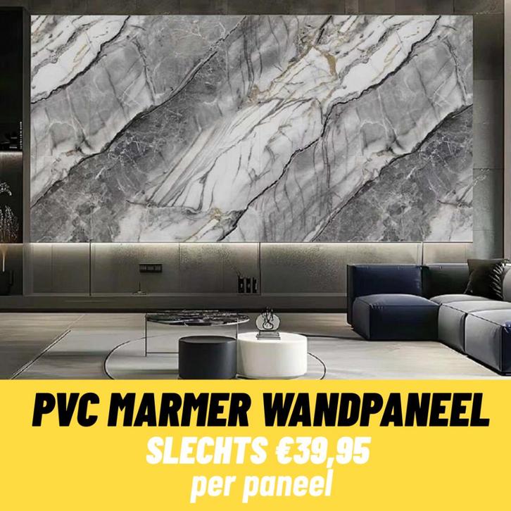PVC Marmer look XXL wandpanelen 260x122 | Badkamer | Keuken, Doe-het-zelf en Verbouw, Platen en Panelen, Nieuw, Ophalen