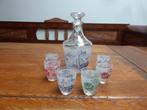 Vintage 7-delig glazen likeursetje, Verrerie d’Arques, Antiek en Kunst, Ophalen of Verzenden
