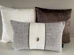 Luxe set sierkussens in bruin/Creme, Ophalen of Verzenden, Nieuw, Bruin, Vierkant