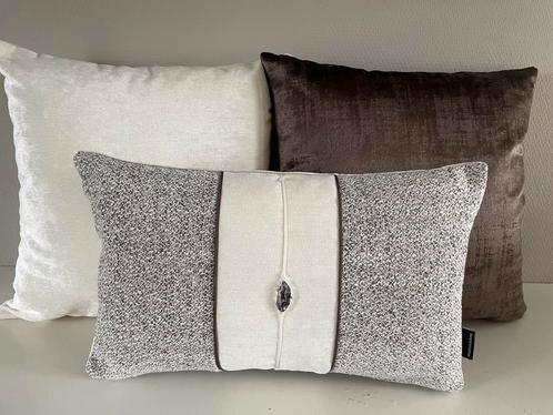 Luxe set sierkussens in bruin/Creme, Huis en Inrichting, Woonaccessoires | Kussens, Nieuw, Bruin, Vierkant, Ophalen of Verzenden
