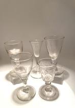 Vijf glaasjes 19e eeuw Engeland loodglas geen bodemvondst, Antiek en Kunst, Ophalen of Verzenden