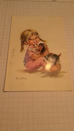 Vintage Ansichtkaart Meisje met Hond (Costanza), Ophalen of Verzenden, Kinderen