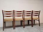 4x Vintage teak houten eetkamerstoelen stoelen hout stoel, Huis en Inrichting, Mid century modern Scandinavisch, Vier, Gebruikt