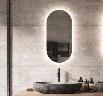 Ovale LED spiegel 40 x 80 cm met verwarming , kleurwissel beschikbaar voor biedingen