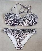 H & M off white bikini met dieren print mt. 40/44, H&M, Zwart, Ophalen of Verzenden, Zo goed als nieuw