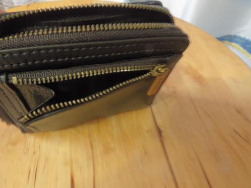 zwarte leren bildfold portemonnee van Fossil, Sieraden, Tassen en Uiterlijk, Portemonnees, Gebruikt, Overige merken, Zwart, Leer