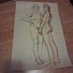 Naakt tekening potlood, Ophalen of Verzenden