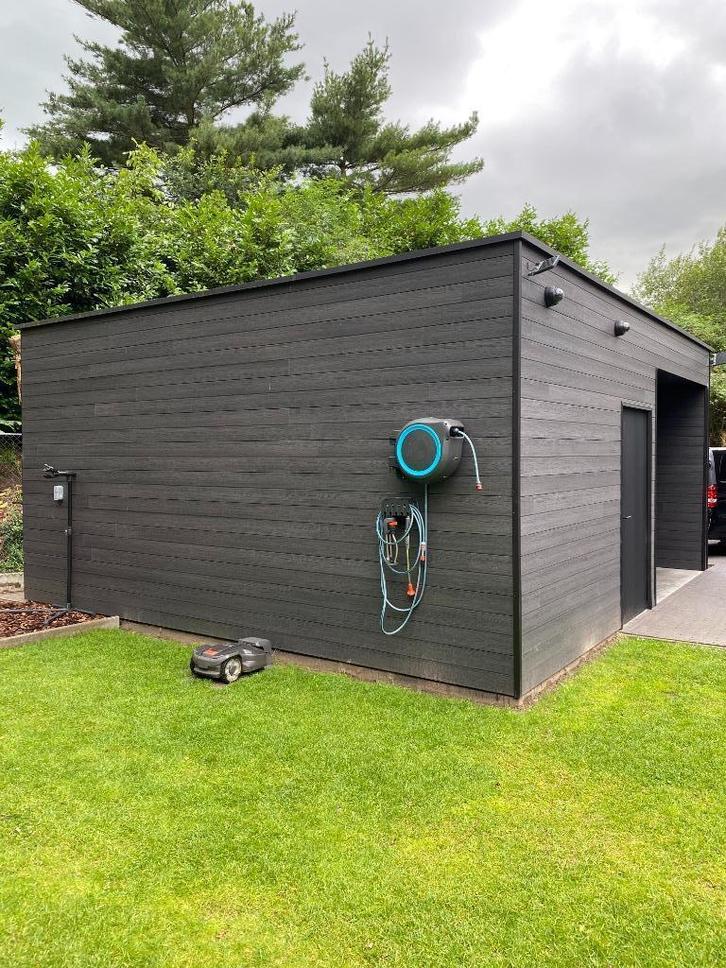 Restpartij zwarte rabatdelen composiet / Gevelbekleding, Doe-het-zelf en Verbouw, Platen en Panelen, Gebruikt, Hout, 20 tot 50 mm