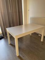 Ikea Bjursta uitschuifbare tafel (wit), Huis en Inrichting, Tafels | Eettafels, Ophalen, Gebruikt, 50 tot 100 cm, Vijf personen of meer